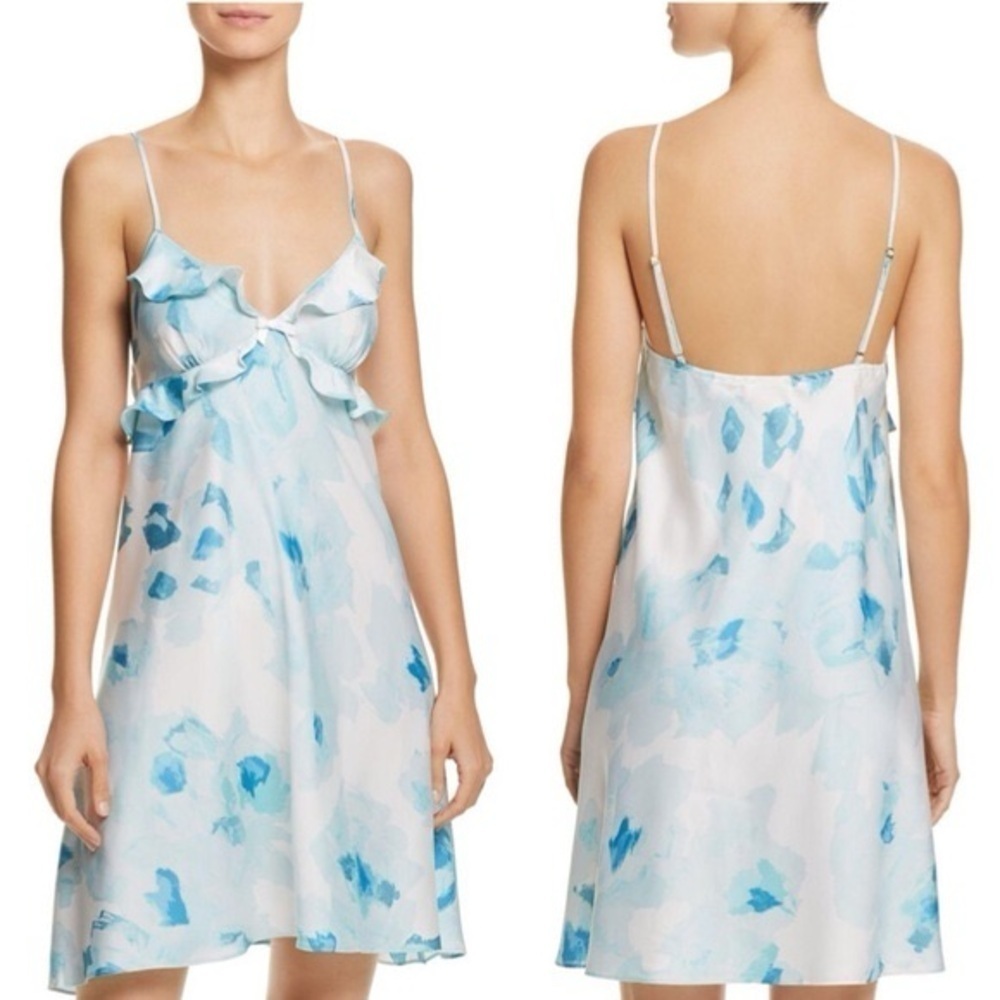 Kate Spade Blue Watercolor Floral Nightie, Size M